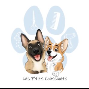 Logo salon de toilettage chien Les P’tits Coussinets toilettage animaux bien-être chien